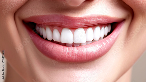 Perfect Smile with White Teeth and Healthy Gums