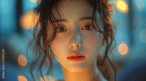 Beautiful Korean girl portrait, amazing Asian beauty girl