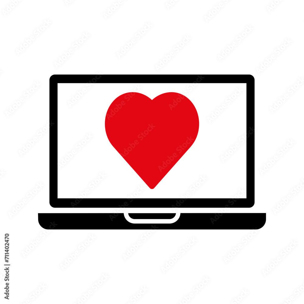 computer monitor with heart