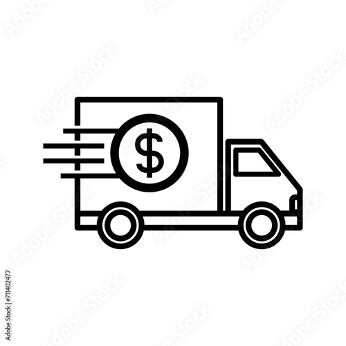 express delivery service, delivery truck icon vector