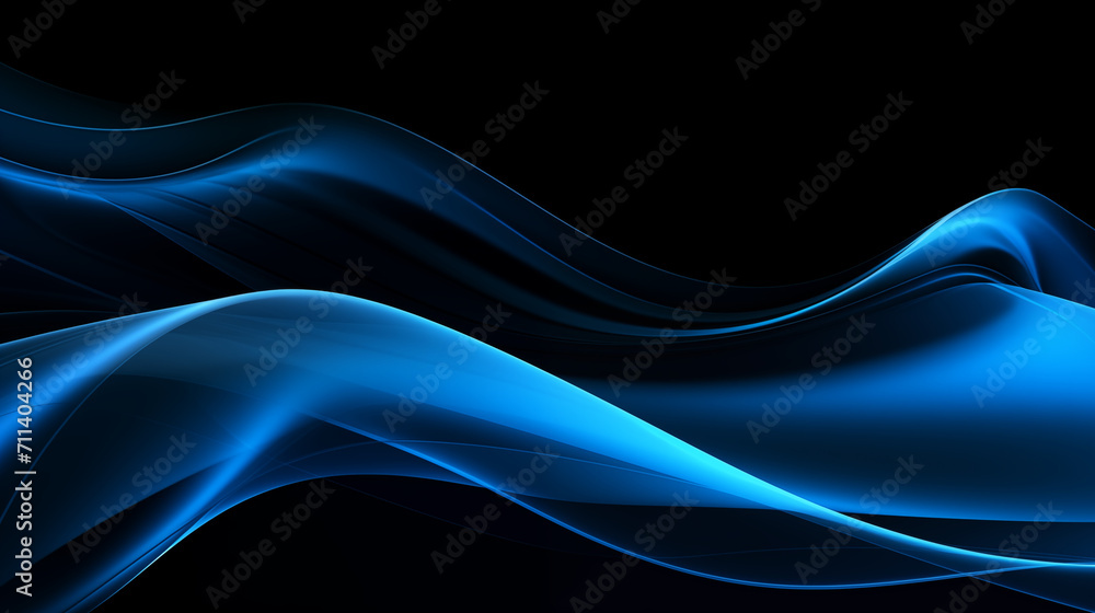 Néon effet flou, vague en mouvement, bleu sur fond noir. Pour conception et création graphique, bannière. Néon effet flou, vague en mouvement, bleu sur fond noir. Pour conception et création graphique, bannière.