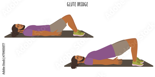 Young man doing glute bridge exercise