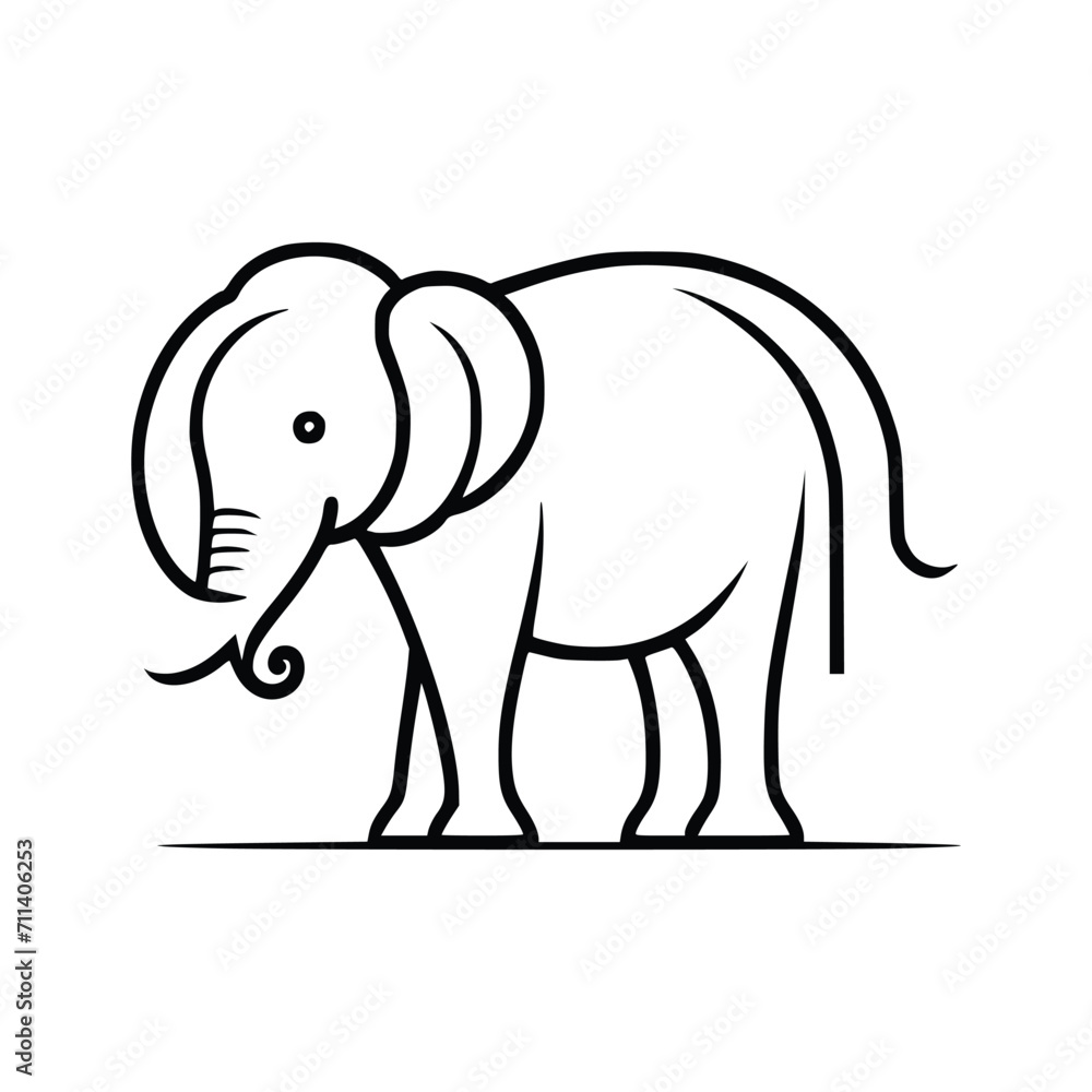 Elephant wild animal icon vector EPS