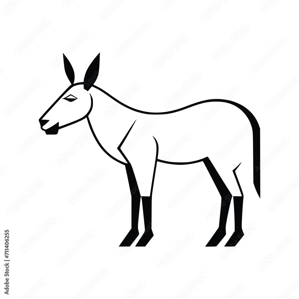 Donkey wild animal icon vector EPS