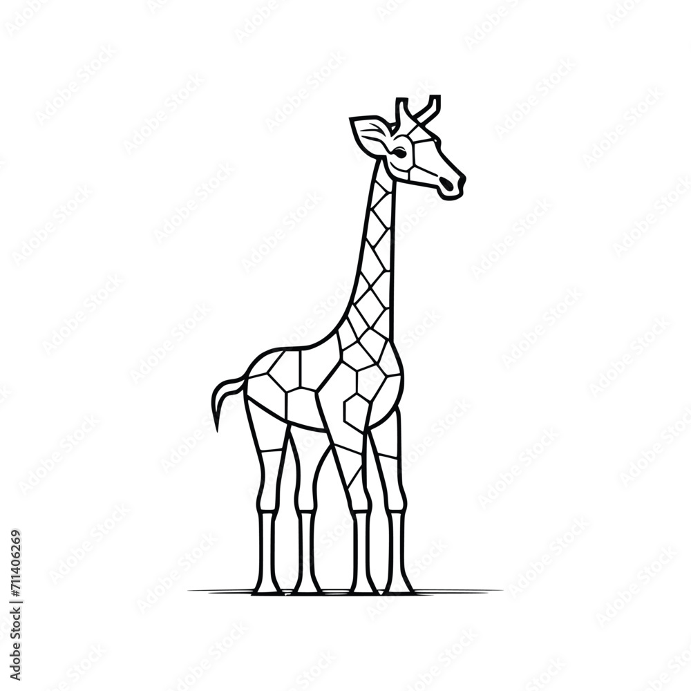 Giraffe wild animal icon vector EPS