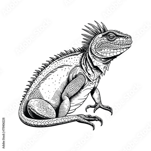 Iguana wild animal vector EPS