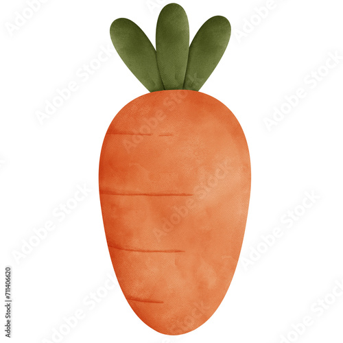 A vibrant illustration of a fresh carrot plant with green leaves in a pot, highlighting its healthy, organic nature