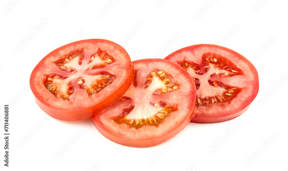 Slices of tomato isolated on white background Slices of tomato isolated on white background
