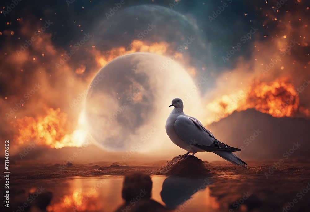 Peace on Earth A Vision of a Dove and a Burning Planet