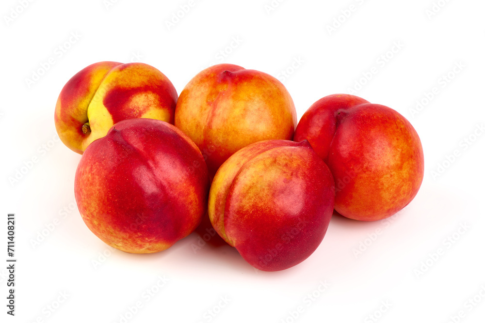 Sweet juicy apricots, ripe nectarines, isolated on white background. Sweet juicy apricots, ripe nectarines, isolated on white background.