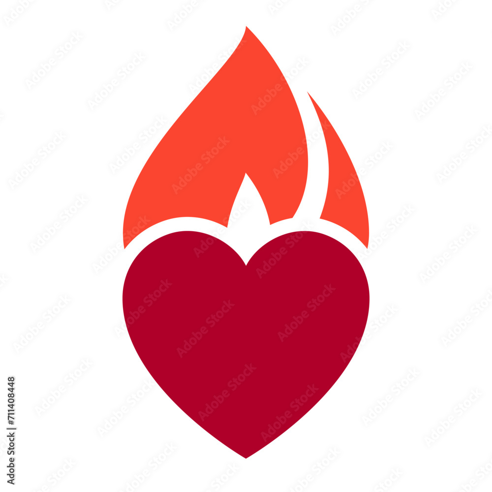 Fire flame, hot heart symbol, can be used for logo and brand name, vector illustration. Fire flame, hot heart symbol, can be used for logo and brand name, vector illustration.