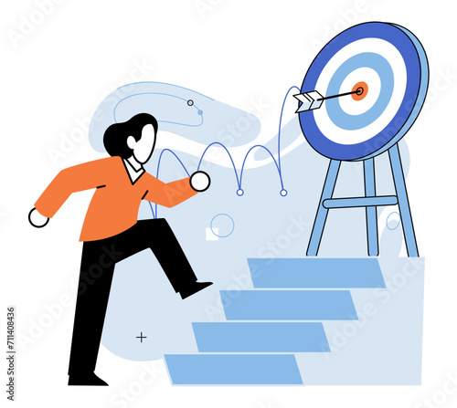 Business objectives. Vector illustration. Marketing plays vital role in promoting commerce Employment opportunities are abundant in business sector Choosing right occupation is essential for career
