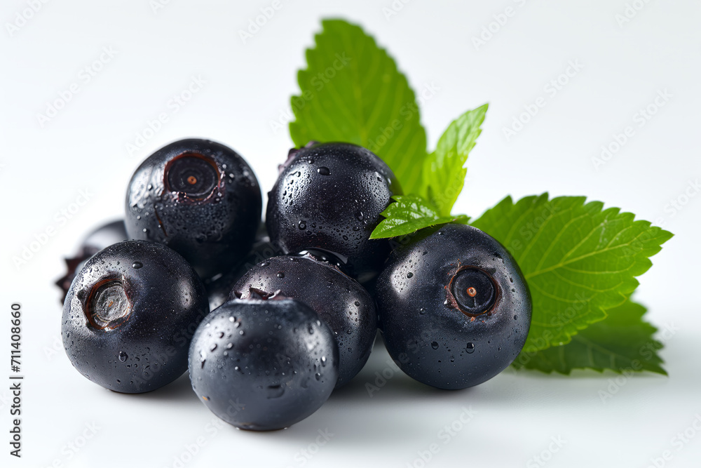 Fresh huckleberry on on white background Fresh huckleberry on on white background