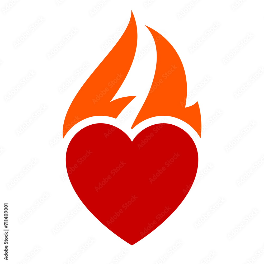 Fire flame, hot heart symbol, can be used for logo and brand name, vector illustration. Fire flame, hot heart symbol, can be used for logo and brand name, vector illustration.