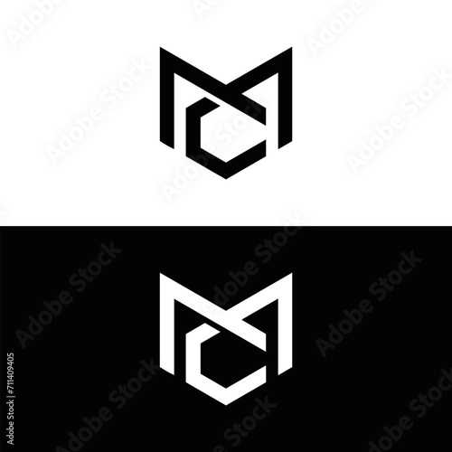 MC logo. M C design. White MC letter. MC, M C letter logo design. Initial letter MC linked circle uppercase monogram logo. M C letter logo vector design. MC letter logo design five style.	
