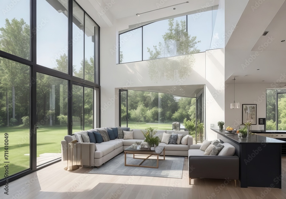 Modern Contemporary living and kitchen room interior .white and wood material 3d render
Modern Contemporary living and kitchen room interior .white and wood material 3d render