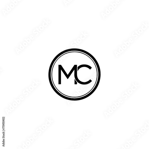 MC logo. M C design. White MC letter. MC, M C letter logo design. Initial letter MC linked circle uppercase monogram logo. M C letter logo vector design. MC letter logo design five style.	

