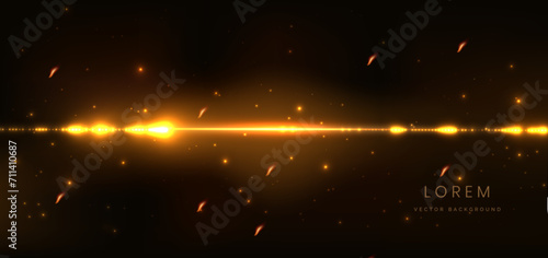 Glowing gold dot with flare lighting effect on dark brown background.