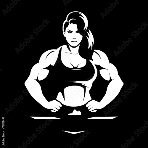Girl body builder, girl fitness logo design for girls gym and fitness club 