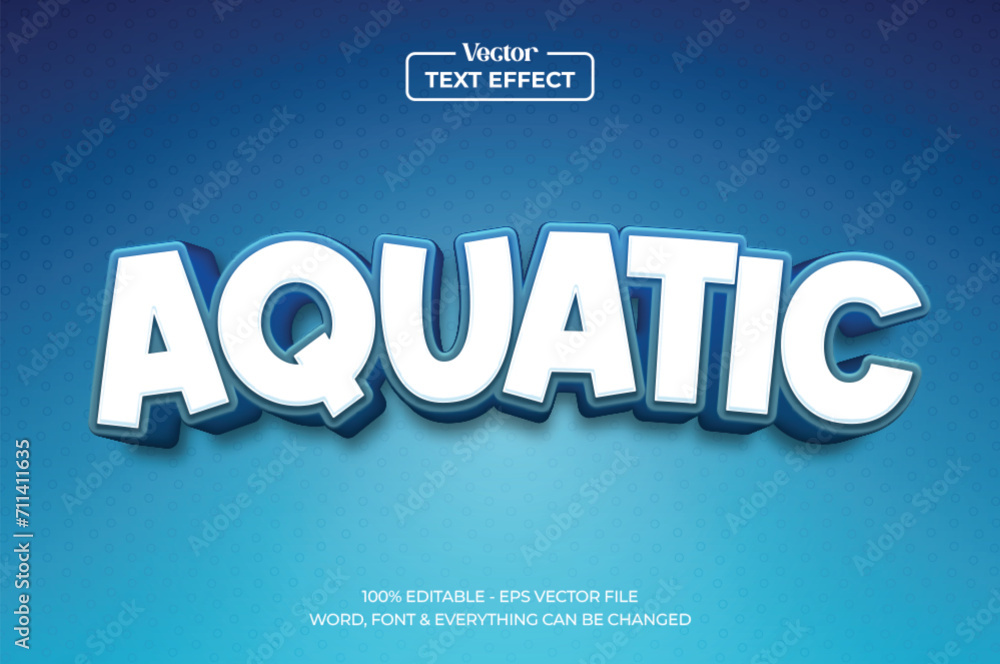 Obraz premium Aqua Editable Text Effect