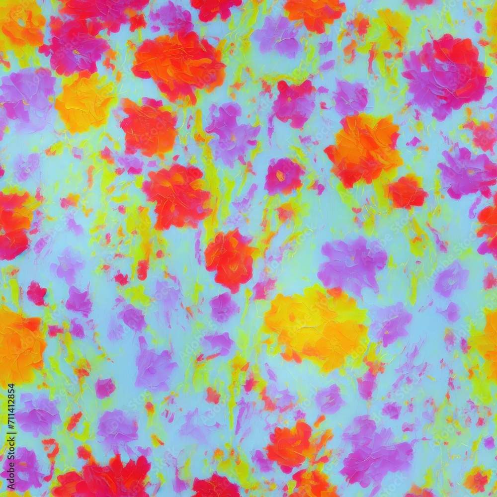 Flowers. Abstract seamless pattern. AI generated. Flowers. Abstract seamless pattern. AI generated.