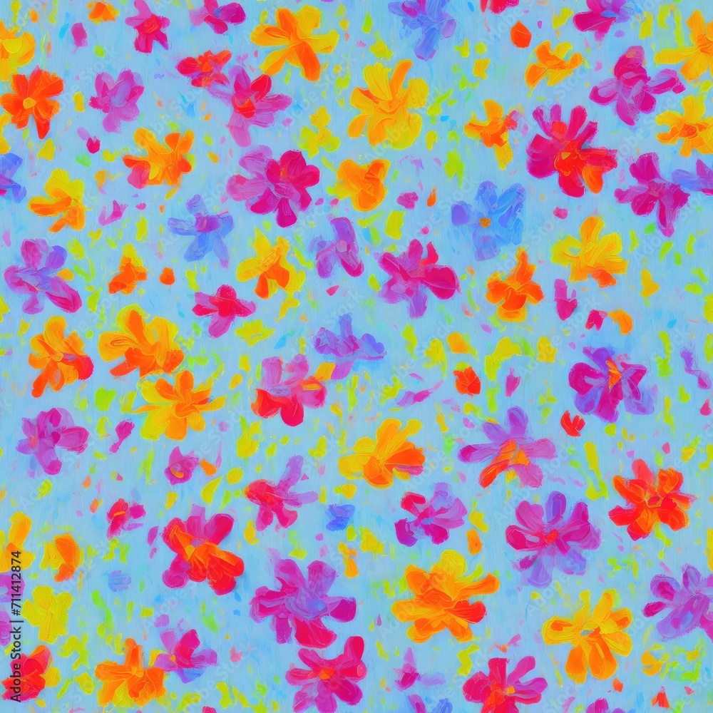 Flowers. Abstract seamless pattern. AI generated. Flowers. Abstract seamless pattern. AI generated.