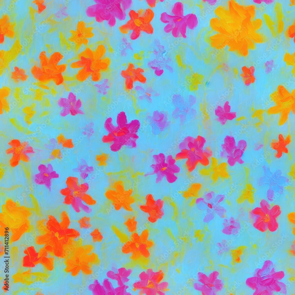 Flowers. Abstract seamless pattern. AI generated. Flowers. Abstract seamless pattern. AI generated.