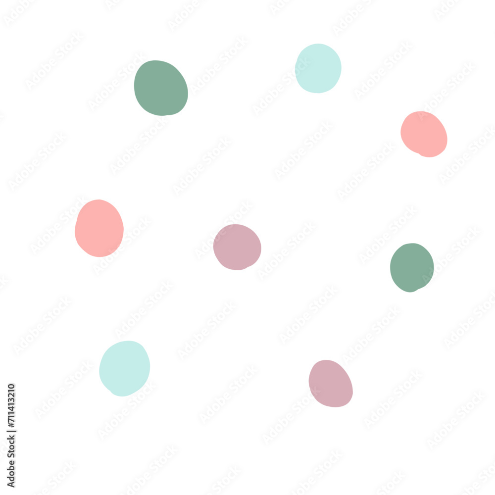 Pastel dot colors round brush graphic