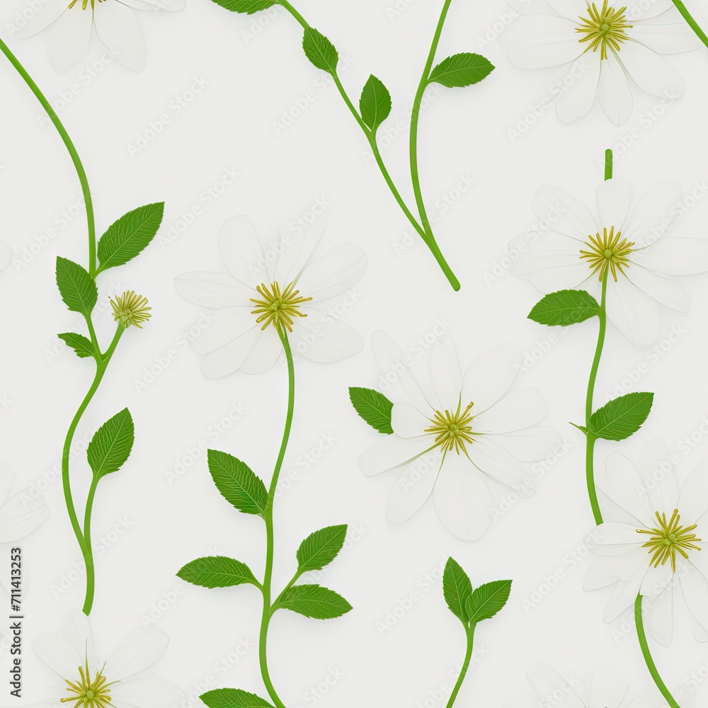 Flowers. Abstract seamless pattern. AI generated. Flowers. Abstract seamless pattern. AI generated.