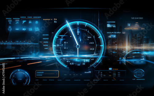 Technological dashboard background,created with Generative AI tecnology.