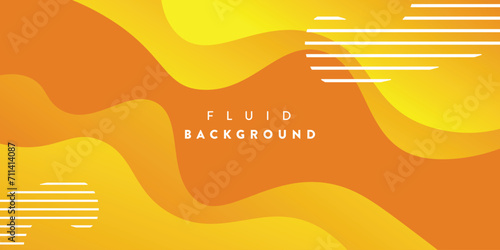 Abstract yellow orange fluid background vector
