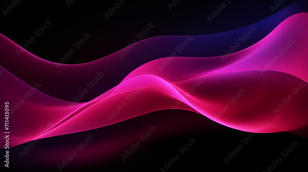 Néon effet flou, vague en mouvement, rose, mauve sur fond noir. Pour conception et création graphique, bannière. Néon effet flou, vague en mouvement, rose, mauve sur fond noir. Pour conception et création graphique, bannière.