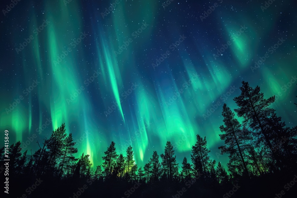 Naklejka premium Dazzling Aurora Borealis Display