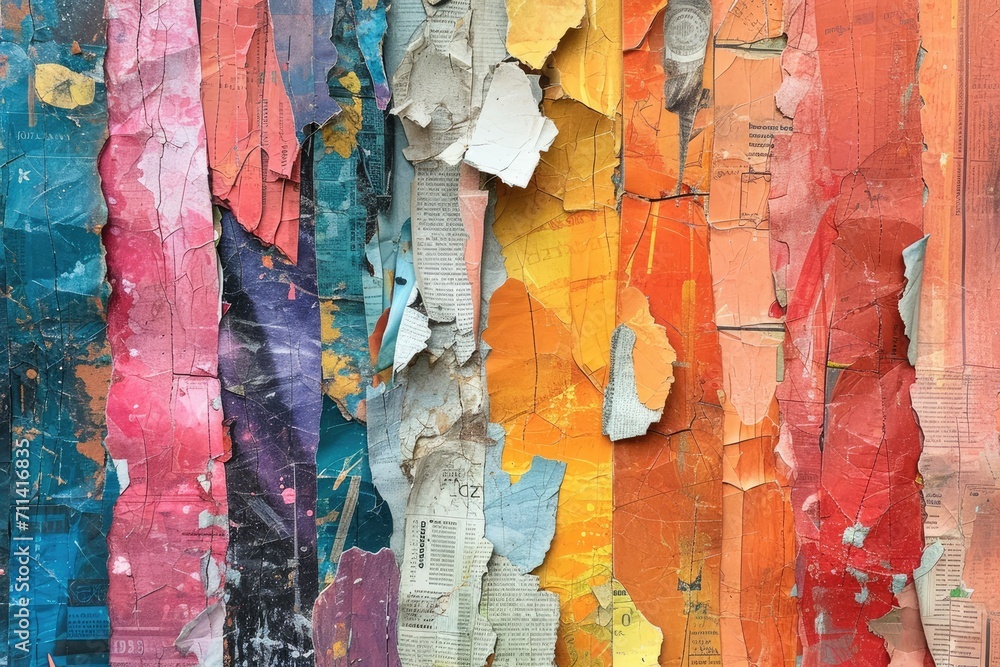 Whimsical Mosaic of Ripped Paper Whimsical Mosaic of Ripped Paper