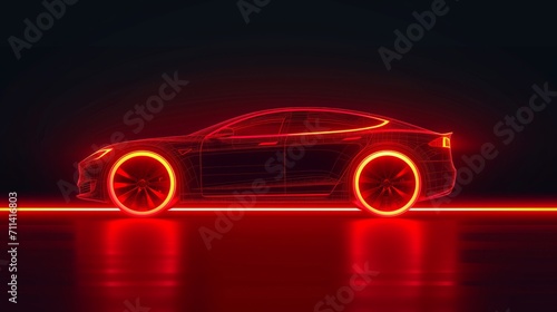 a car made of red light
