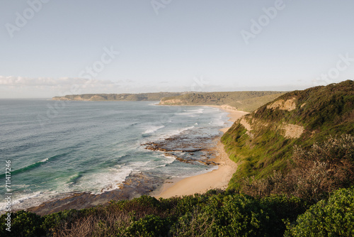 Coastal headland views from Merewether Lookout, looking towards Little Redhead Point photo