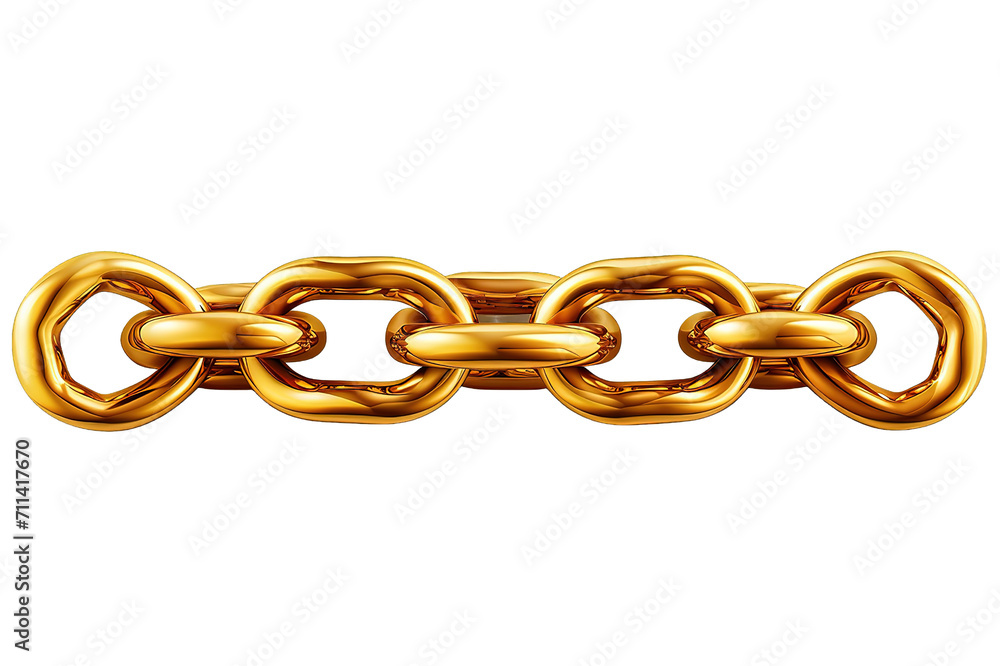 Fototapeta premium Realistic gold circle frame chain texture. Golden round chains link isolated on a Transparent background. Generative AI