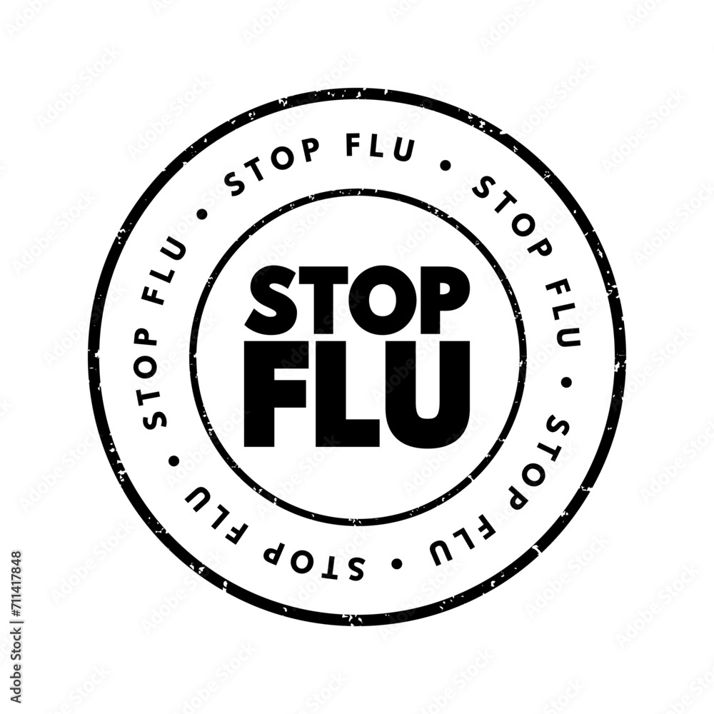Stop Flu text stamp, concept background