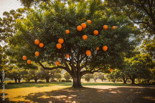 orange tree in autumn