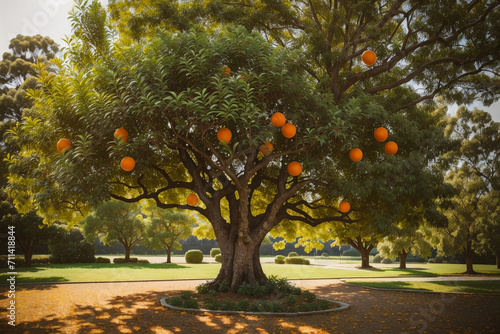 orange tree in autumn