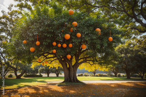 orange tree in autumn