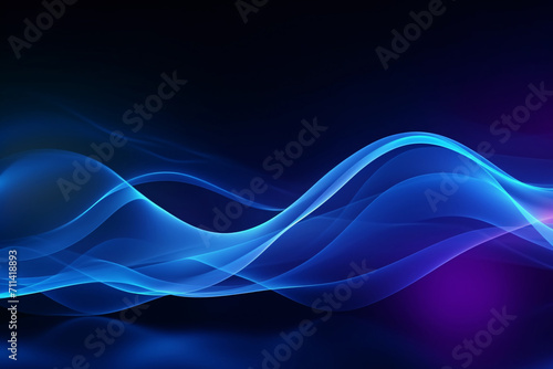 Abstract Technology Wave with Blue and Purple Neon Lines
