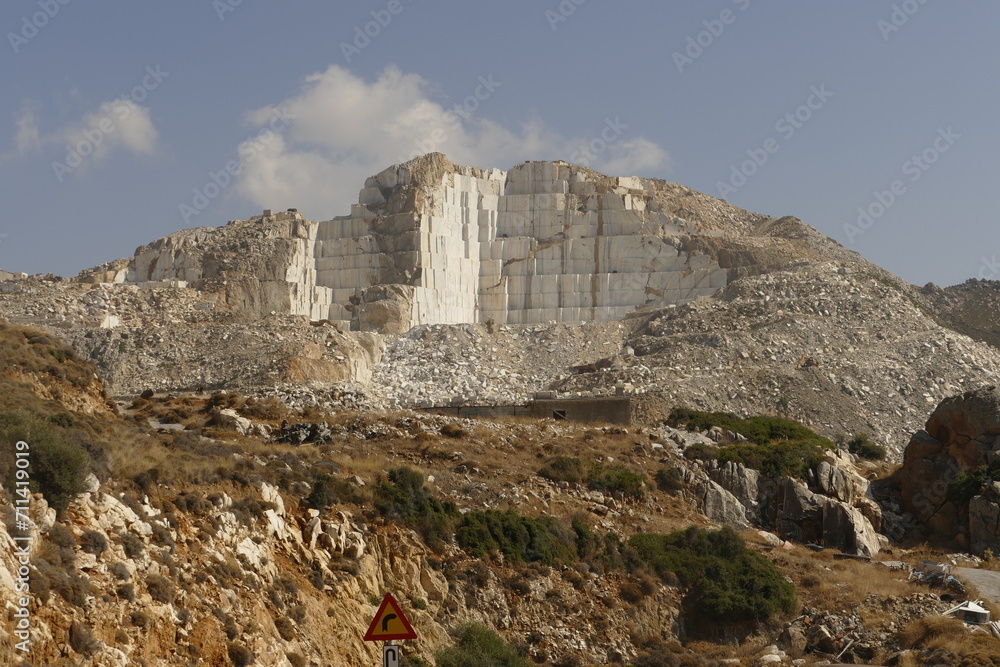Famous marble quarries in Naxos island, Greece