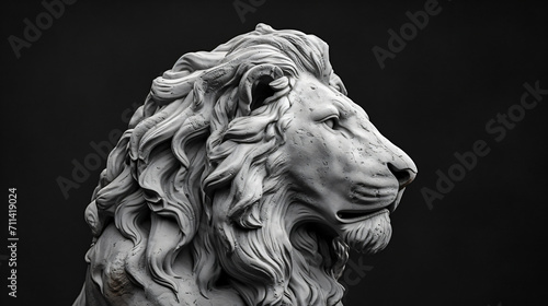 Statue of a lion generative AI photo