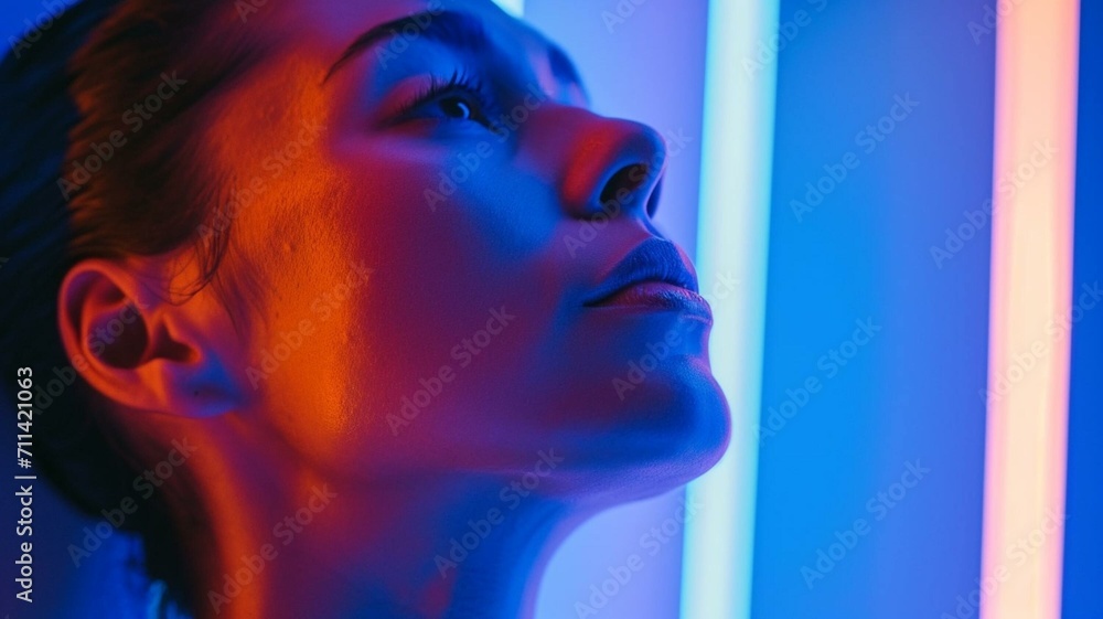 Woman in an infrared sauna