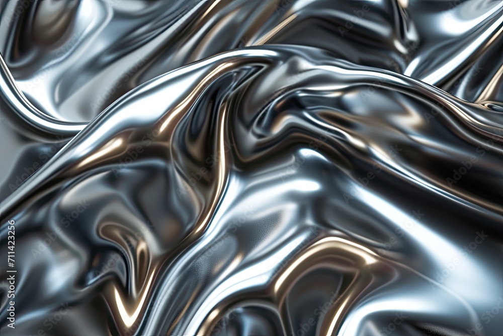 Mirrored Liquid Chrome Metallic Surface Mirrored Liquid Chrome Metallic Surface
