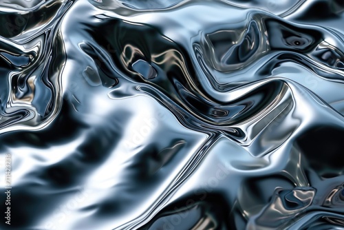 Mirrored Liquid Chrome Metallic Surface