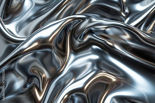 Mirrored Liquid Chrome Metallic Surface