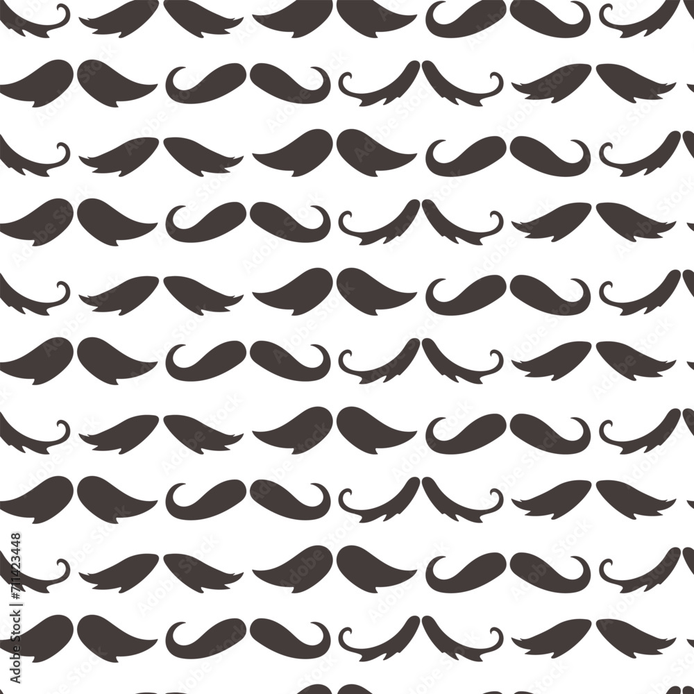 Mustaches vector cartoon seamless pattern background for wallpaper, wrapping, packing, and backdrop.