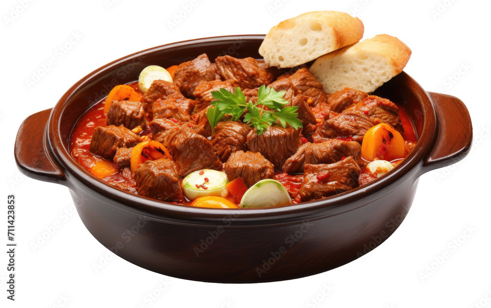 Exploring Authentic Goulash from Hungary on White or PNG Transparent Background Exploring Authentic Goulash from Hungary on White or PNG Transparent Background